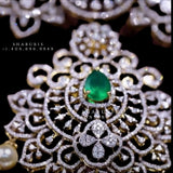 Swarovski Diamond Choker Pure Silver jewelry Indian ,diamond Necklace,Indian Necklace,Indian Bridal,Indian Wedding Jewelry-NIHIRA-SHABURIS