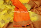 Raw mango Sarees inspired silk Sarees,Pure Silk Sarees,kora silk,banarasi weave saree,handloom saree,yellow saree - NIHIRA
