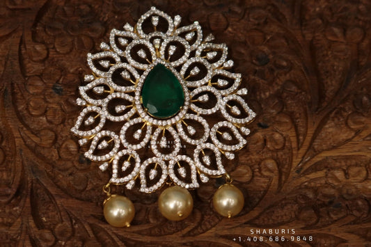 Swarovski pendant,swarovski chain,sabyasachi jewelry inspired Traditional indian Jewelery,Polki haram,Pure silver jewelry-NIHIRA