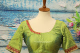Silk Saree Blouse | Silk Blouse | zardhosi work Blouse | Green Saree Blouse | Stitched Saree Blouse | Honeybee Handlooms