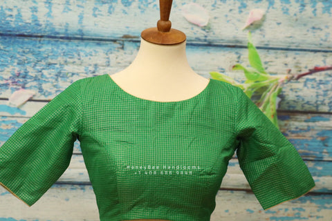Green blouse indian,Latest indian blouse designs,saree blouse designs indian,saree stitched blouse,chanderi blouse,handloom blouse