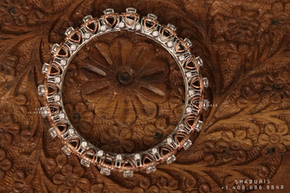 Diamond bangle ,Pure Silver Jewellery Indian ,Bangle,Big Kundan Bangle,Indian Bridal,Indian Wedding Jewelry-NIHIRA-SHABURIS