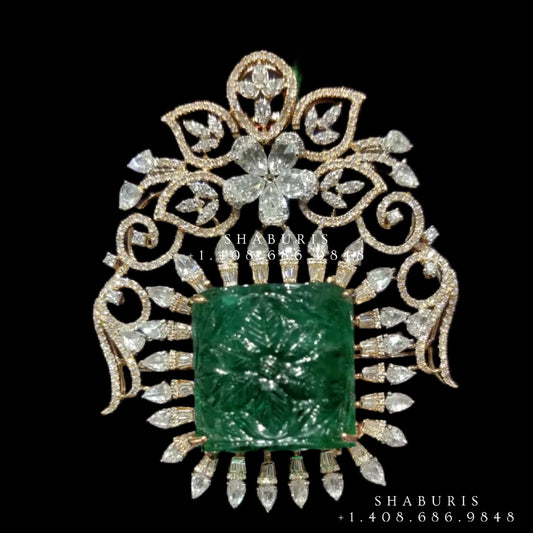 Latest Indian Jewelry,South Indian Jewellery,Pure silver diamond pendent,Swaroski Pendent,Indian Wedding Jewelry -NIHIRA-SHABURIS