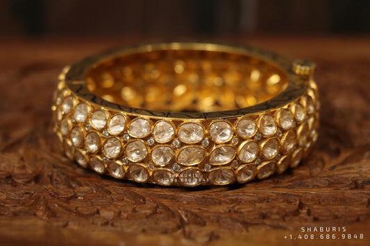 Bollywood Jewelry,Pure Silver Jewellery Indian ,Bangle,Big Kundan Bangle,Indian Bridal,Indian Wedding Jewelry-NIHIRA-SHABURIS