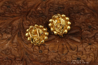 Indian Jewelry,Pure Silver Jewellery Indian ,Big Stud,Big Indian Stud,Indian Bridal,Indian Wedding Jewelry-NIHIRA-SHABURIS