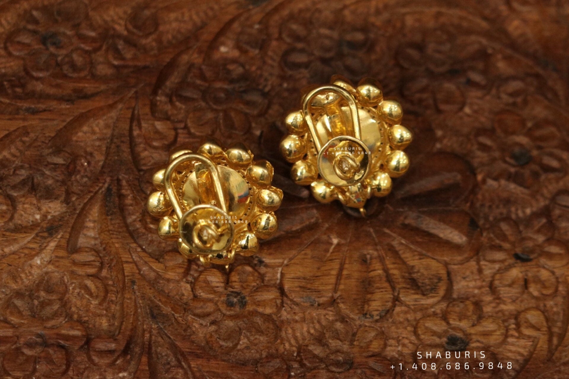 Indian Jewelry,Pure Silver Jewellery Indian ,Big Stud,Big Indian Stud,Indian Bridal,Indian Wedding Jewelry-NIHIRA-SHABURIS
