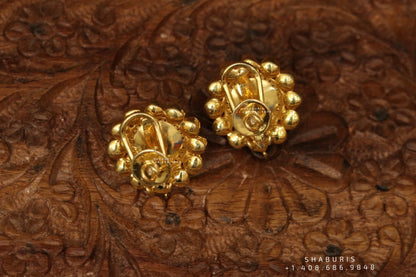 Indian Jewelry,Pure Silver Jewellery Indian ,Big Stud,Big Indian Stud,Indian Bridal,Indian Wedding Jewelry-NIHIRA-SHABURIS