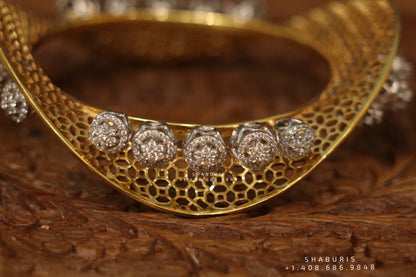 Diamond Bangle ,Pure Silver Jewellery Indian ,Bangle,Big Kundan Bangle,Indian Bridal,Indian Wedding Jewelry-NIHIRA-SHABURIS
