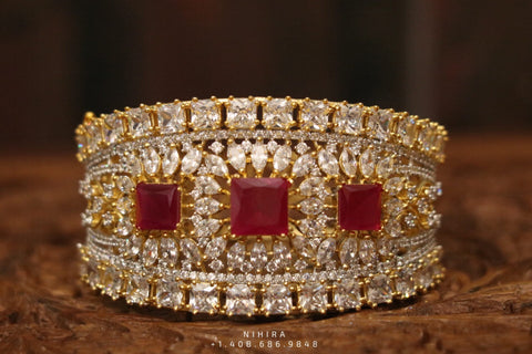 Diamond bangle,Gold Plated Jewellery Indian ,Artificial Jewellery,diamond bracelet ,Indian Wedding Jewelry-NIHIRA-SHABURIS