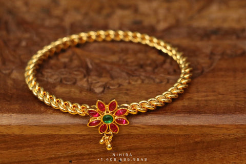 Ruby bangle,Gold Plated Jewellery Indian ,Artificial Jewellery,gold bracelet ,Indian gifts jewelry -NIHIRA-SHABURIS