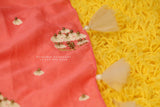 Pure Georgette saree with blouse,zardhosi work,fancy saree,tie dye saree,two color saree,flowy saree,lyte weight saree,cocktail saree