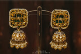Latest Indian Jewelry,Pure Silver Jewellery Indian ,Moissanite Earrings,polki jhumka,Indian Bridal,Indian Wedding Jewelry-NIHIRA-SHABURIS