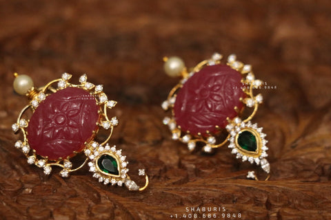 Pure Silver Jewellery Indian ,Big Studs,Big Indian Studs,Jhumkas,Indian Bridal,Indian Wedding Jewelry,pure Silver jewelry-NIHIRA-SHABURIS