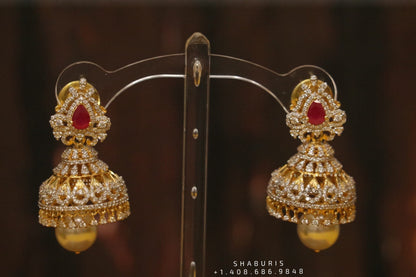 Pure Silver Jewellery Indian ,diamond jhumka ,Big Indian Studs,Jhumkas,Indian Bridal,Indian Wedding Jewelry,pure Silver jewelry-SHABURIS