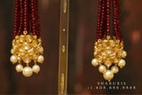 Tassel earrings,swarovski pearls,sabyasachi jewelry inspired Traditional indian Jewelery,Polki earrings,Pure silver jewelry-NIHIRA