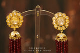 Tassel earrings,swarovski pearls,sabyasachi jewelry inspired Traditional indian Jewelery,Polki earrings,Pure silver jewelry-NIHIRA