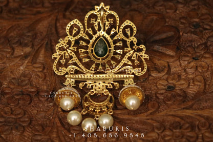 Swarovski pendant,swarovski chain,sabyasachi jewelry inspired Traditional indian Jewelery,Polki haram,Pure silver jewelry-NIHIRA