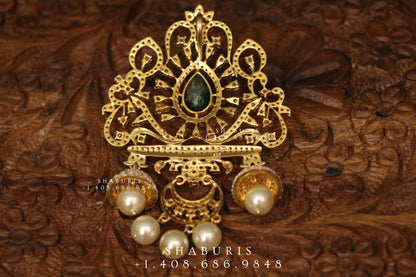 Swarovski pendant,swarovski chain,sabyasachi jewelry inspired Traditional indian Jewelery,Polki haram,Pure silver jewelry-NIHIRA