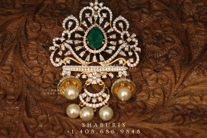 Swarovski pendant,swarovski chain,sabyasachi jewelry inspired Traditional indian Jewelery,Polki haram,Pure silver jewelry-NIHIRA