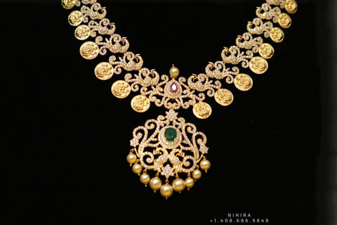 Indian Temple Jewelry Lordess Lakshmi Devi Antique Jewelry - kasumala kasuharam Lakshmi kasumala temple jewelry traditional jewelry Lordess