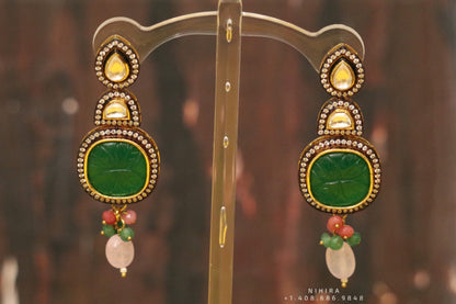 Indian Style fusion choker polki choker pink beads choker artificial jewelry fusion jewelry