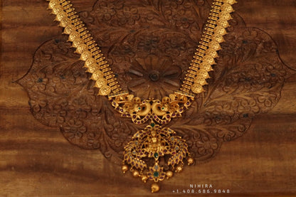 Indian Temple Jewelry Lordess Lakshmi Devi Antique Jewelry - kasumala kasuharam Lakshmi kasumala temple jewelry traditional jewelry Lordess
