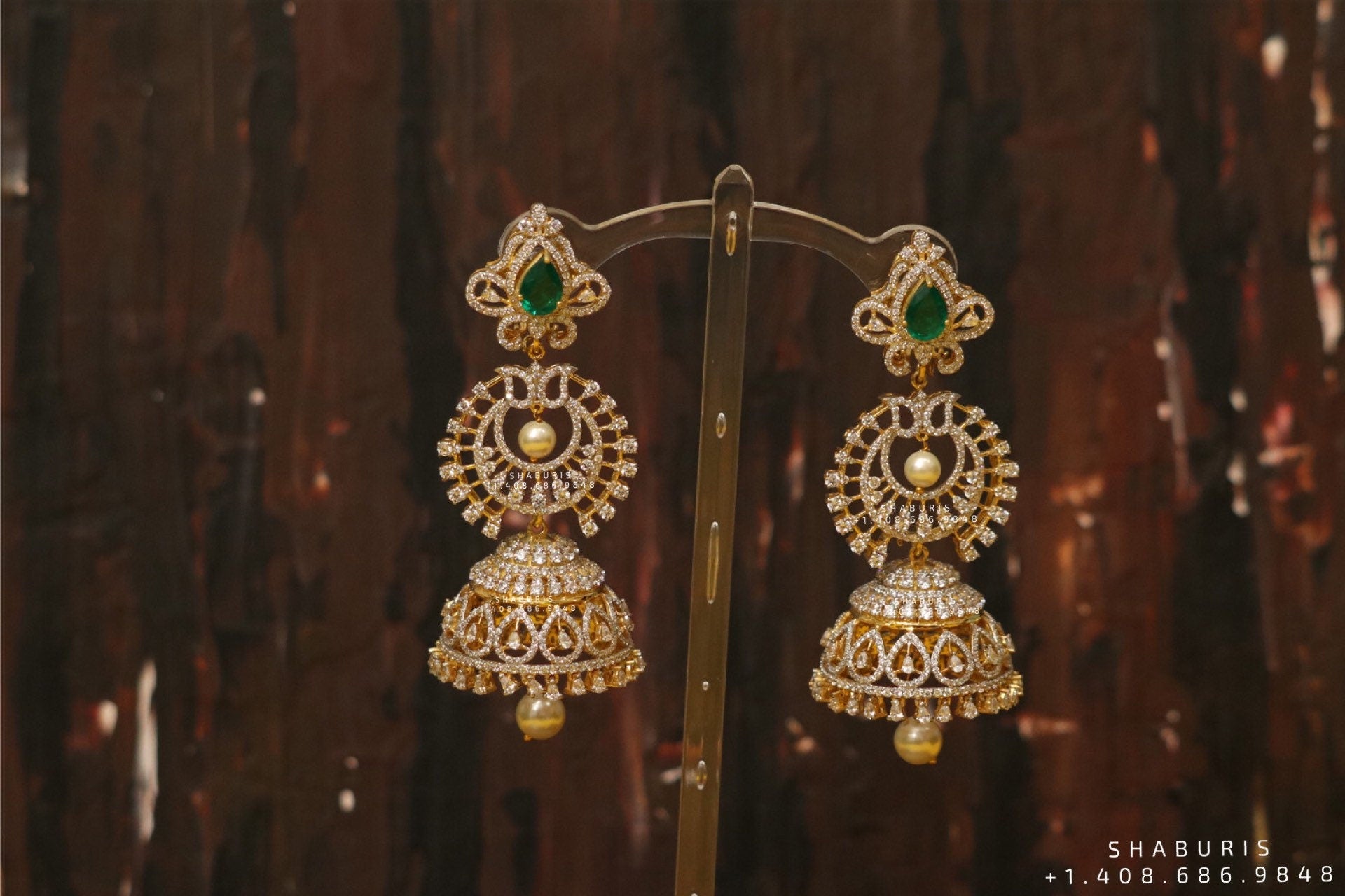 Pure Silver Jewellery Indian ,diamond jhumka ,Big Indian Studs,Jhumkas,Indian Bridal,Indian Wedding Jewelry,pure Silver jewelry-SHABURIS