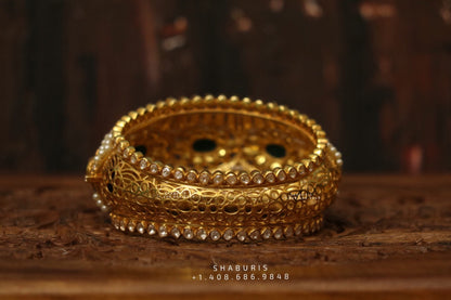 Diamond bangle indian,South Indian jewelry,Pure silver diamond bangles ,swarovski bangle,Indian bangles -NIHIRA-SHABURIS