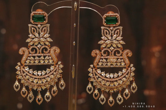 Diamond jhumka,big jhumka,swarovski,south sea pearl earring,party wear earrings,designer jewelry,hand picked jewelry,celebrity jewelry