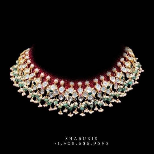 Diamond haram pure silver, diamond set,Swarovski diamond,Indian diamond necklace silver,diamond set for kids,kids jewelry,Indian jewelry