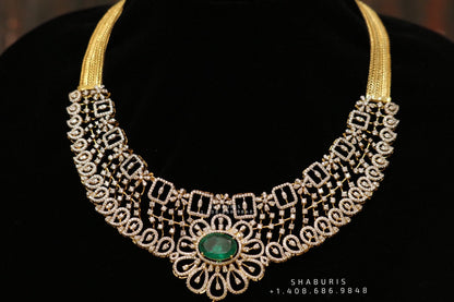 Diamond necklace,Pure silver polki choker Indian necklace ,maang tikka sabyasachi jewelry inspired Shaburis