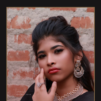 Pure Silver Jewellery Indian ,polki diamond set,Big Indian Necklace,Indian jadau ,Indian Wedding Jewelry,pure Silver jewelry-NIHIRA-SHABURIS