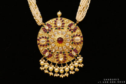 Polki set Jewelry,Pure Silver Jewellery Indian,Moissanite Maharani set,Sabyasachi style,Indian Bridal,Indian Wedding Jewelry-NIHIRA-SHABURIS