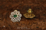 Diamond studs ,Pure Silver Jewellery Indian ,Big Stud,diamond jhumka ,Indian Bridal,Indian Wedding Jewelry-NIHIRA-SHABURIS