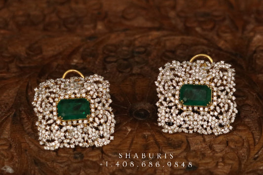 Diamond Buttalu,Swarovski Diamond Jhumka Jewelry Designs,South Indian Jewelry,Jhumka Earrings,Jhumki,latest indian jewellery Designs -NIHIRA