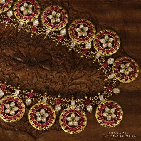 Bottumala ,kasumala,Pure Silver Jewellery Indian ,Lakshmi Necklace,Big Indian Necklace,Indian Bridal,Indian Wedding Jewelry-NIHIRA-SHABURIS