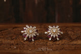 Ruby stud,polki stud,polki diamond jewelry in silver,big studs,indian jewelry,statement jewelry-SHABURIS
