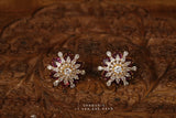 Ruby stud,polki stud,polki diamond jewelry in silver,big studs,indian jewelry,statement jewelry-SHABURIS