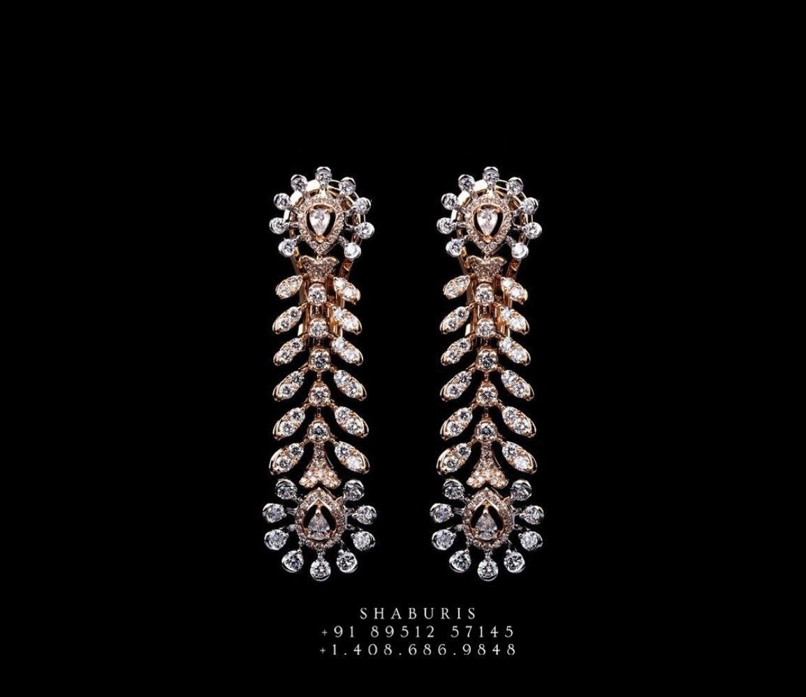 Silver earrings, swarovski Jewelry,South Indian Jewelry,Pure silver jewelry,Diamomd  Jhumka,Indian Wedding Jewelry -SHABURIS