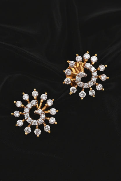 Diamond earring,pure silver jewelry indian jewelry sets indian gold jewelry look a like south indian earrings party wear earrings - SHABURIS
