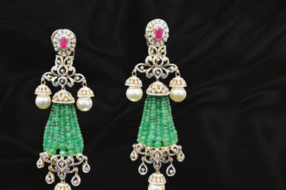 Tassel earrings,Pure Silver Jewelry Indian ,beaded jewelry,Indian jewelry,Indian Bridal,Indian Wedding Jewelry-SHABURIS