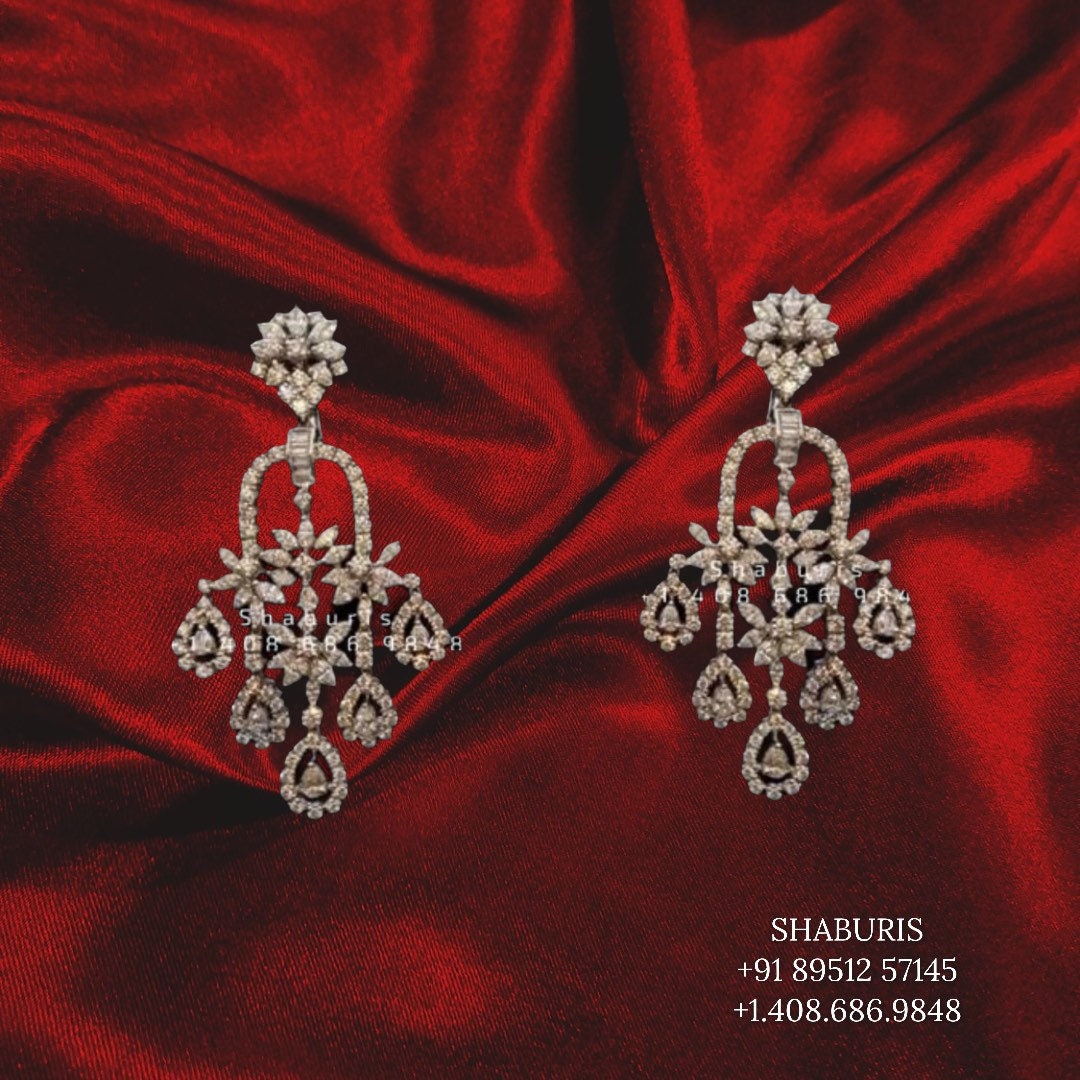 Diamond Buttalu,Swarovski Diamond Jhumka Jewelry Designs,South Indian Jewelry,Jhumka Earrings,Jhumki,latest indian jewellery Designs -NIHIRA