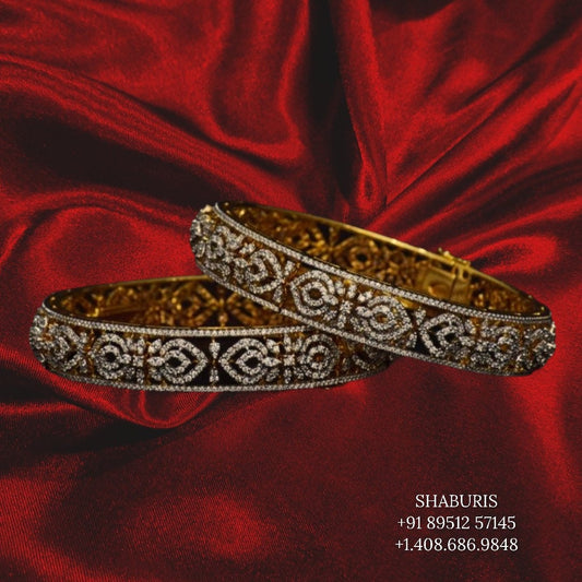 Diamond Jewelry,Pure Silver Jewelry Indian ,Diamond bangles,Indian bangles,Indian Bridal,Indian Wedding Jewelry-SHABURIS jewelry