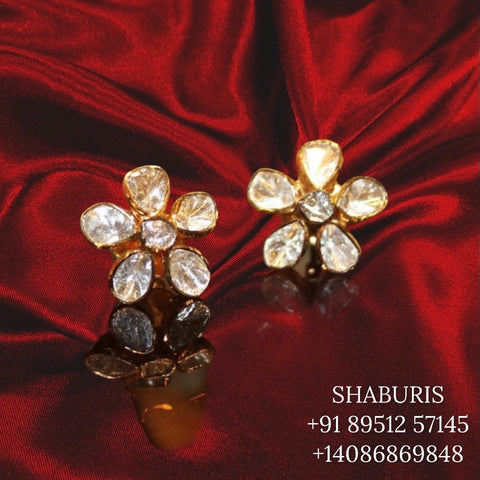 Diamond earrings,polki Diamond Jewelry Designs,moissanite Jewelry,diamond jewelry,Jhumki,latest indian jewelry Designs-NIHIRA