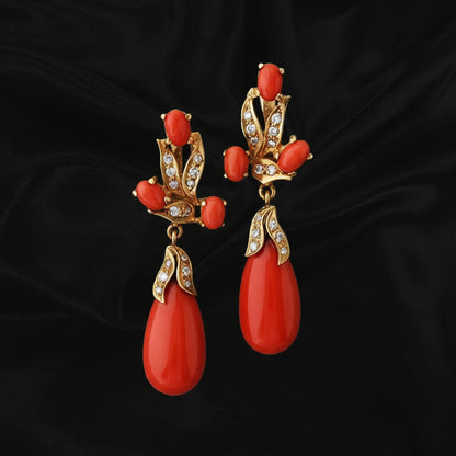 Gold jewelry,coral earrings,gem ston Jewelery,indian Jewelery,cocktail Jewelery,diamond earrings,Pure silver jewelry-SHABURIS