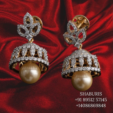 Kids Jewelry,Pure Silver Jewellery Indian ,diamond jhumka Baby jhumka,Indian Bridal destination jewelry -NIHIRA-SHABURIS