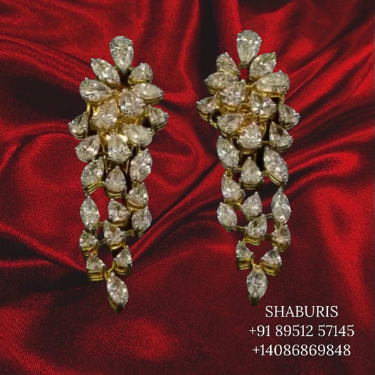 Diamond earrings polki jewelry moissanite jewelry indian gold jewelry designs diamond jhumkas pure silver jewelry celebrity jewelry-SHABURIS