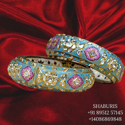 Menakari bangle Pure Silver jewelry Indian ,diamond bangles ,Indian gold jewelry designs diamond jewelry look a like  - SHABURIS