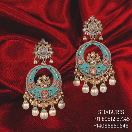 Menakari jhumka Pure Silver jewelry Indian ,diamond jhumka ,Indian gold jewelry designs diamond jewelry look a like  - SHABURIS