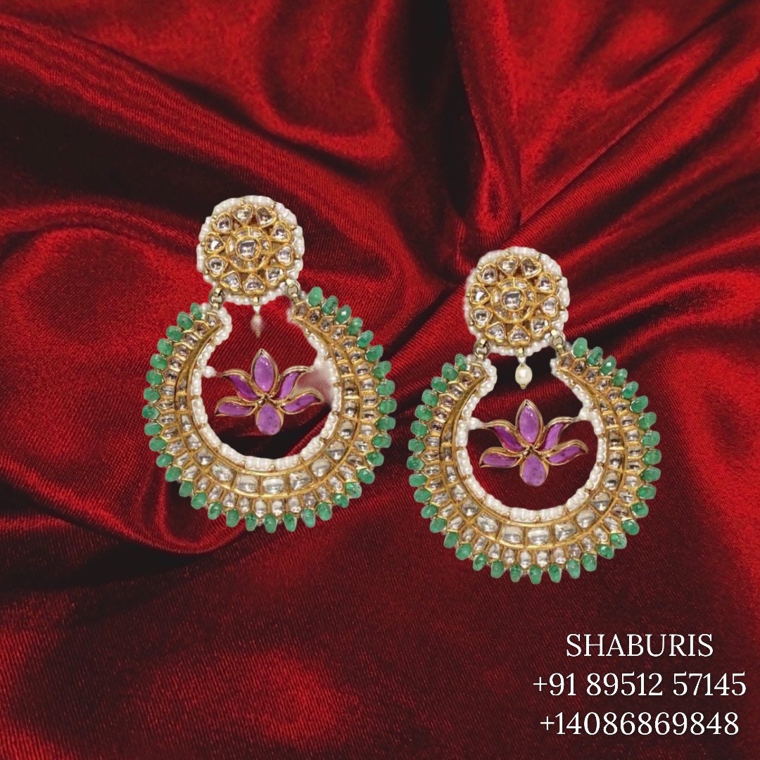Menakari jhumka Pure Silver jewelry Indian ,diamond jhumka ,Indian gold jewelry designs diamond jewelry look a like  - SHABURIS
